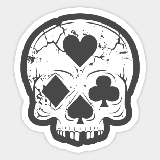 'Deadly Gamble' Spooky Skull design Sticker